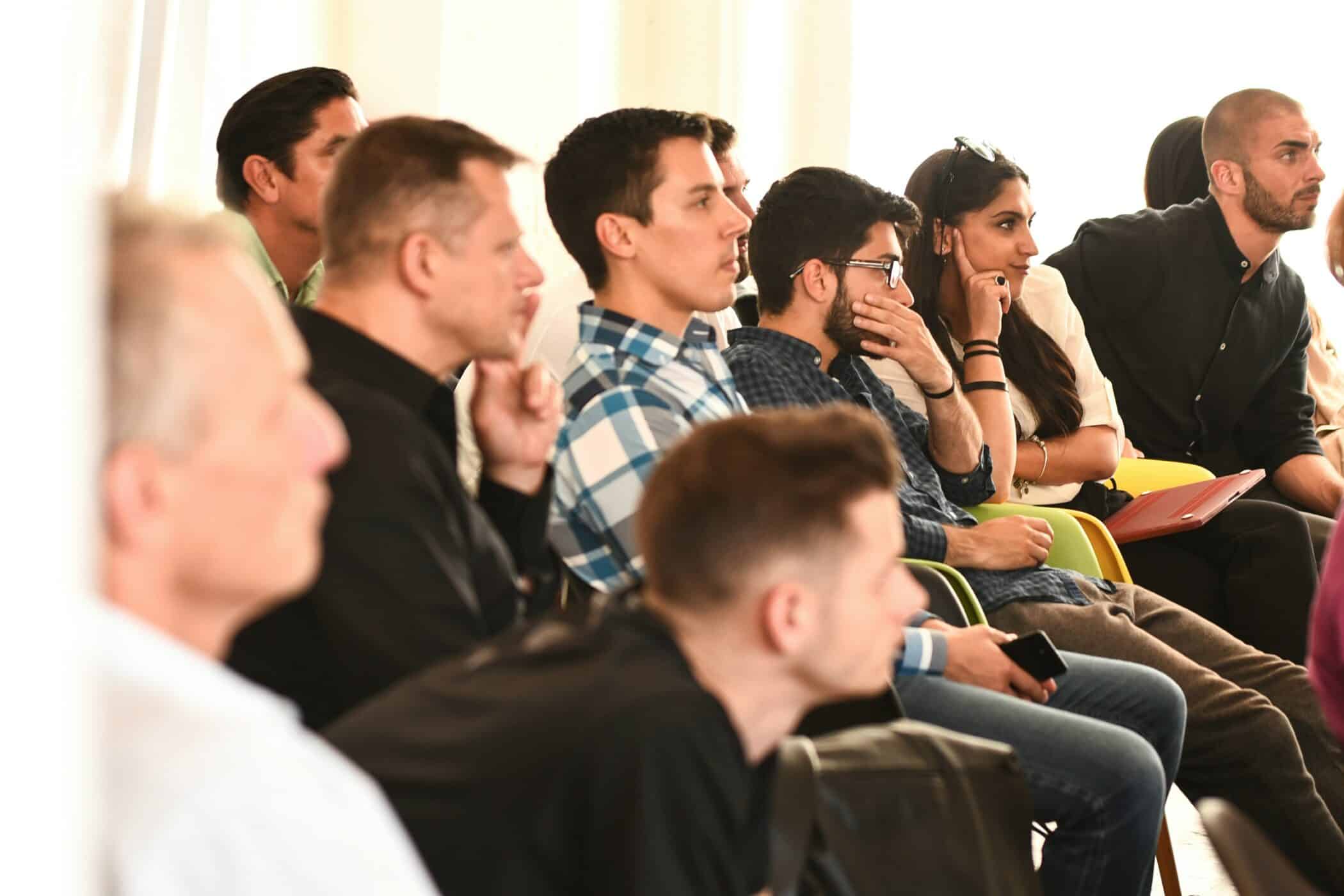 Students and fellows enjoying a seminar